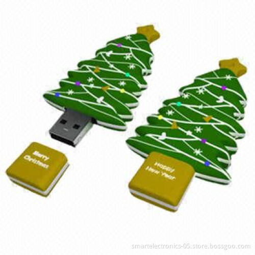 Christmas Tree-shaped USB Flash Drive, 64MB to 128GB Flash Memory Capacity